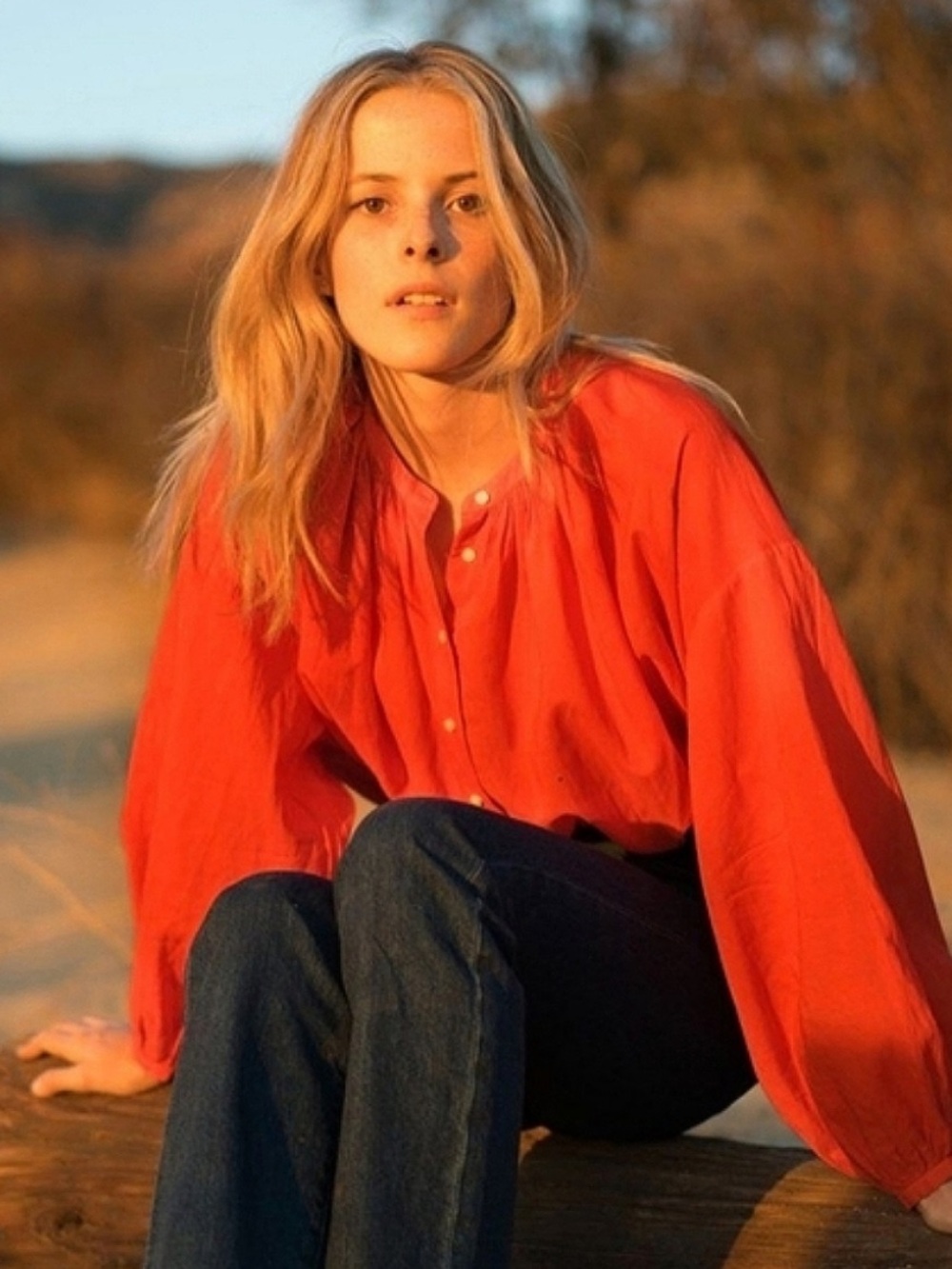 DÔEN Jane Blouse in Pepper Orange Red size Small